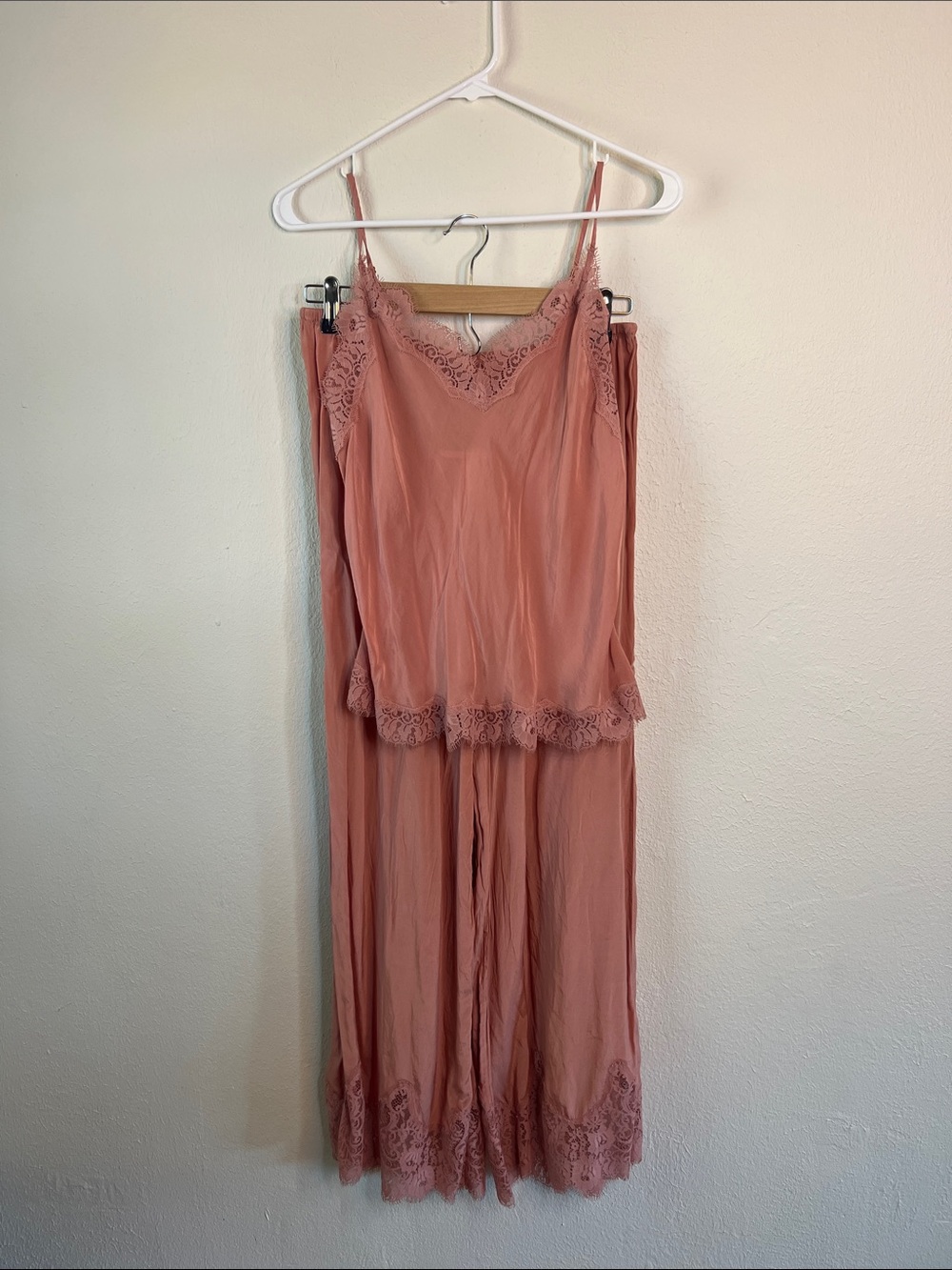 Victoria's Secret Satin Camisole & Pants Pajama Set - Rose